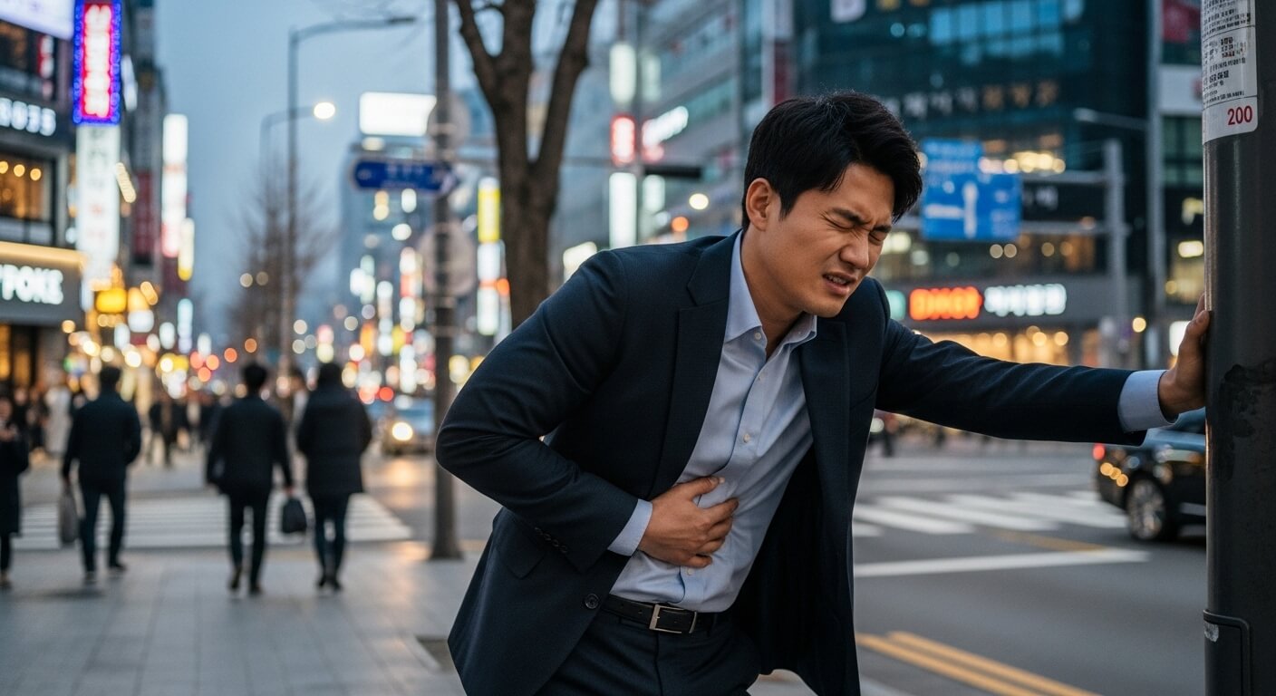 왼쪽 갈비뼈 아래 통증