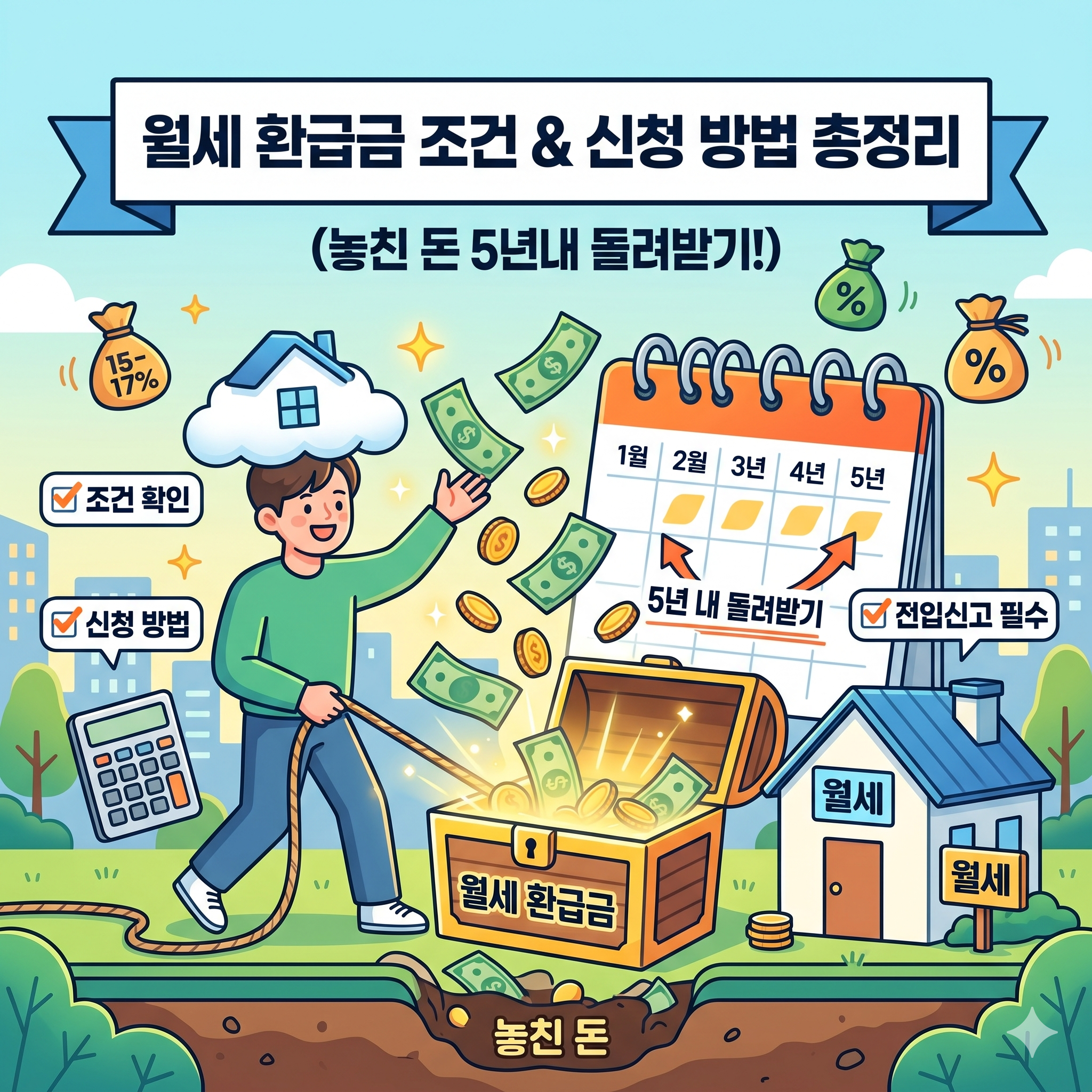 월세 환급금 조건 및 신청 방법 총정리 (놓친 돈 5년내 돌려받기)