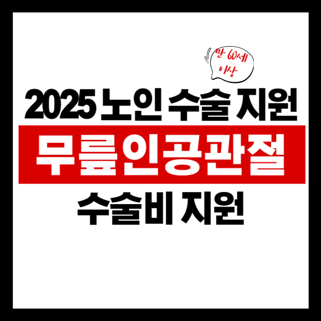 🦵 2025년 노인 무릎인공관절 수술 지원사업, 제대로 알아보고 신청하자!