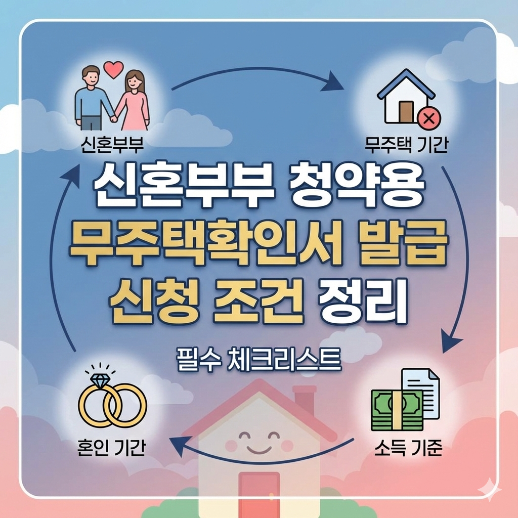 신혼부부 청약용 무주택확인서 발급 신청 조건 정리