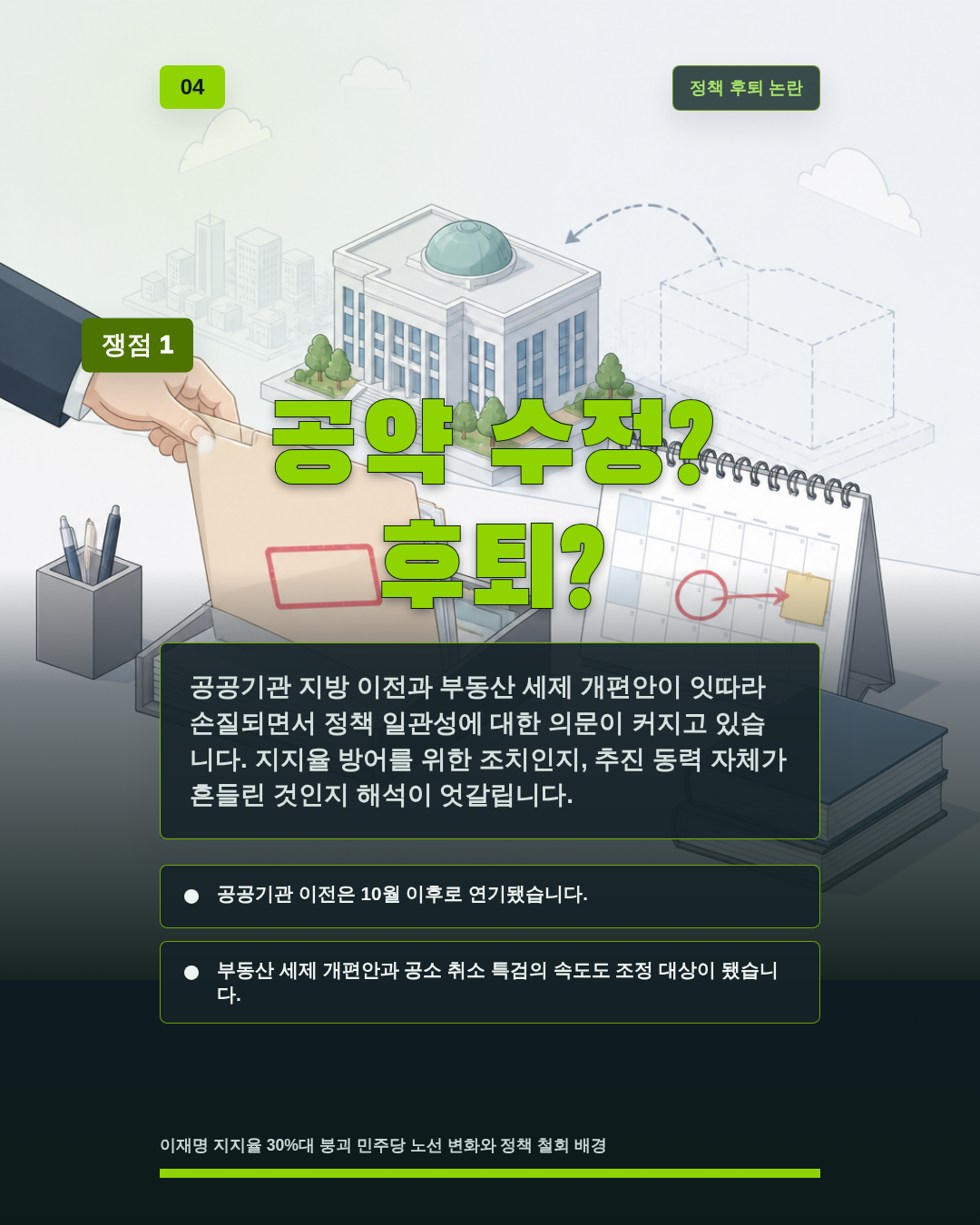 공약 수정? 후퇴?