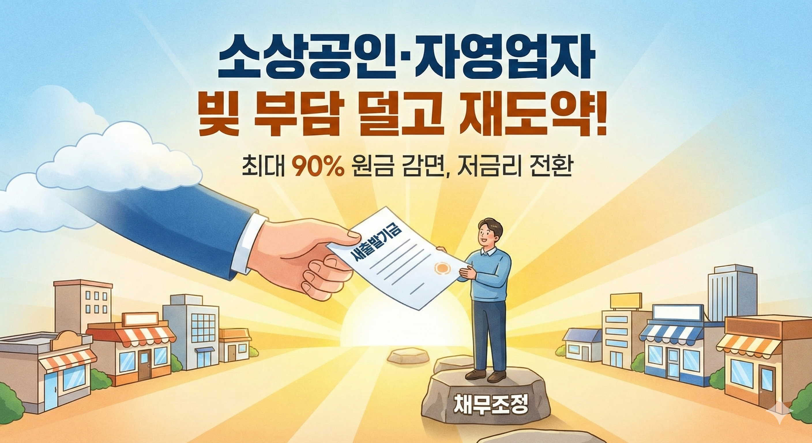 빚 90% 탕감 실화? 소상공인 새출발기금 신청 자격 및 혜택 (폐업 전 필독)