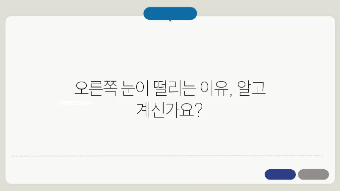 오른쪽 눈떨림 이유