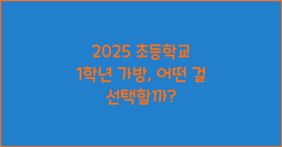2025 초등학교 1학년 가방