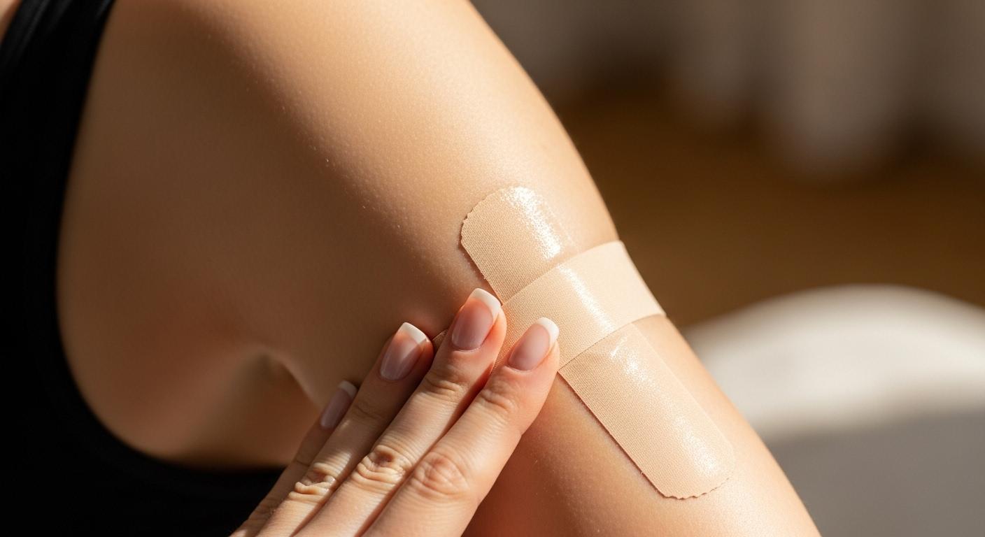 팔뚝살 테이프 붙이기