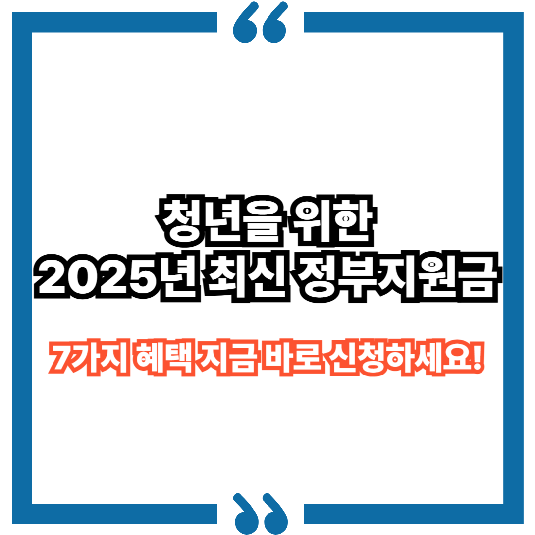 청년을 위한 2025년 최신 정부지원금 혜택 총정리