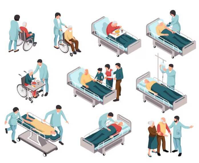 병원에서 환자들의 다양한 모습