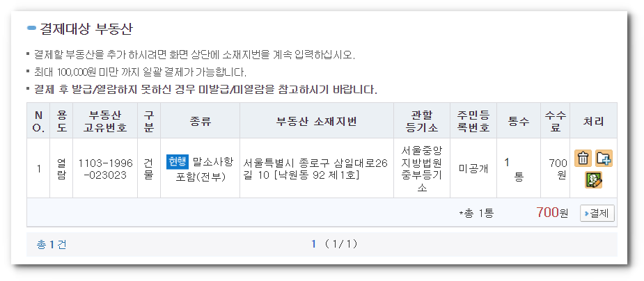 등기부등본 발급하는 법