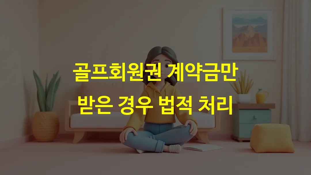 골프회원권 계약금만 받은 경우 법적 처리