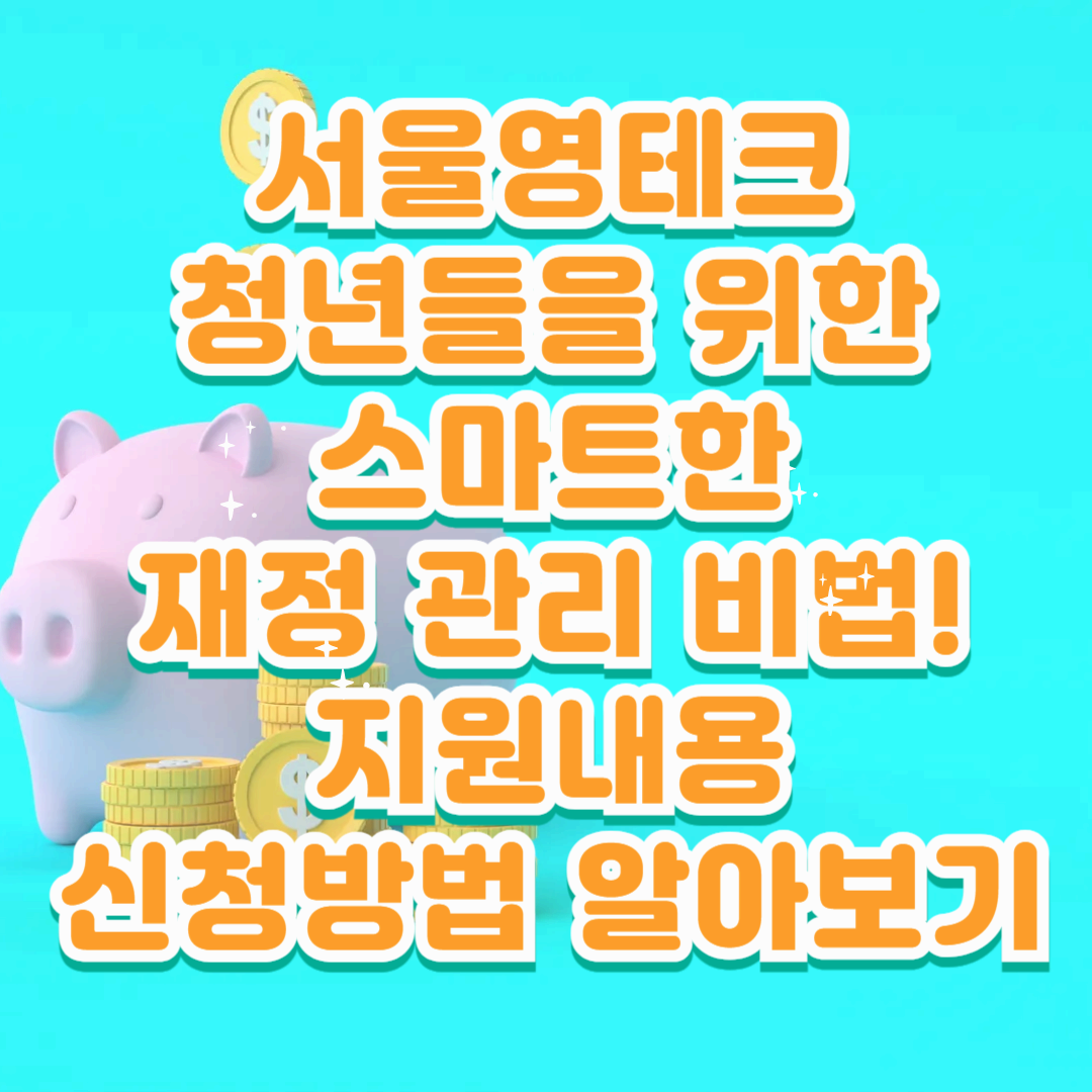 서울영테크✨ 청년들을 위한 스마트한 재정 관리 비법! 지원내용 신청방법 알아보기🐷