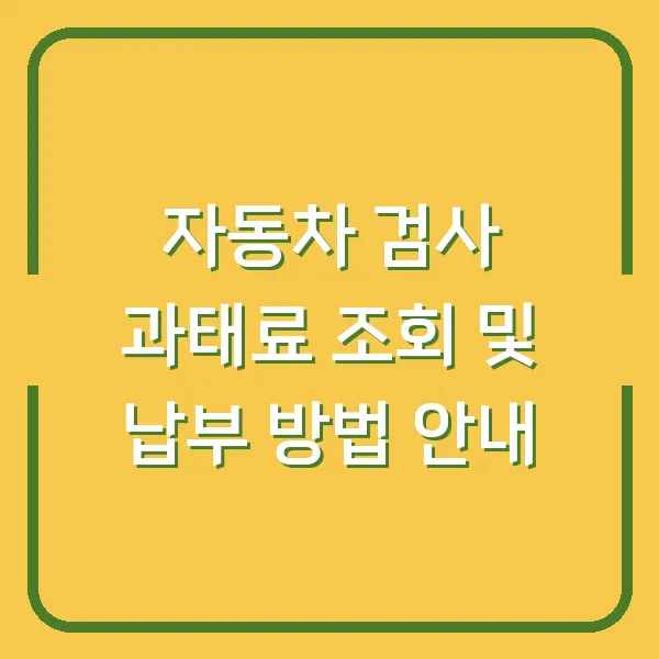 자동차 검사 과태료 조회 및 납부 방법 안내