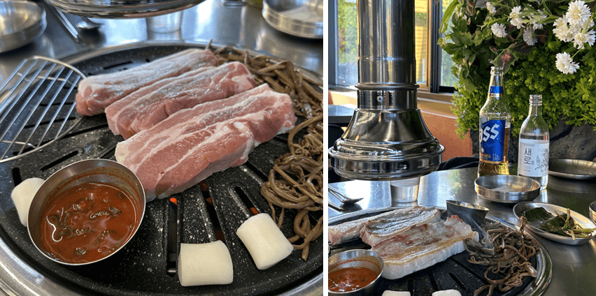 삼겹살-및-소주-맥주-맛나요