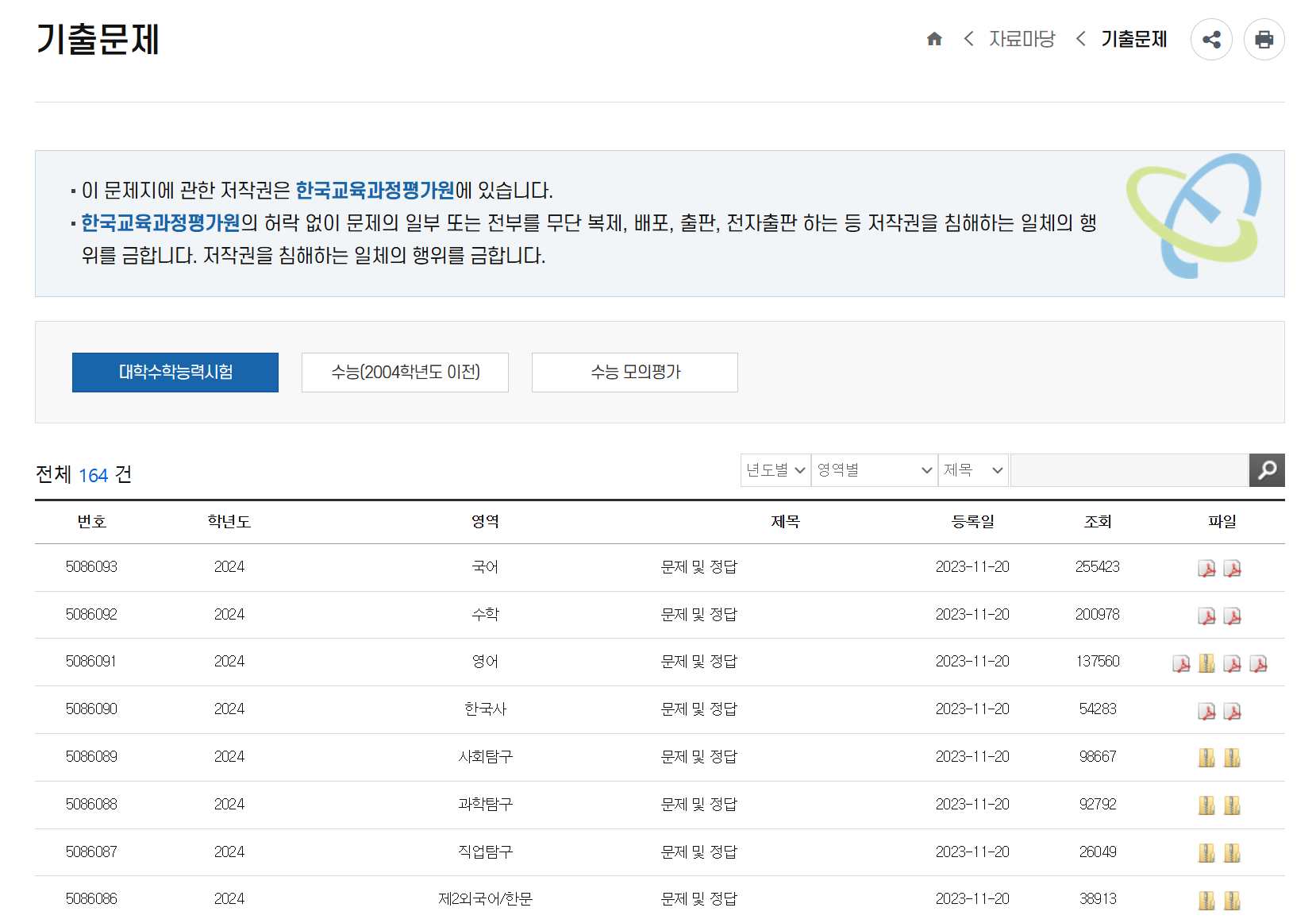 2025 수능 정답 확인