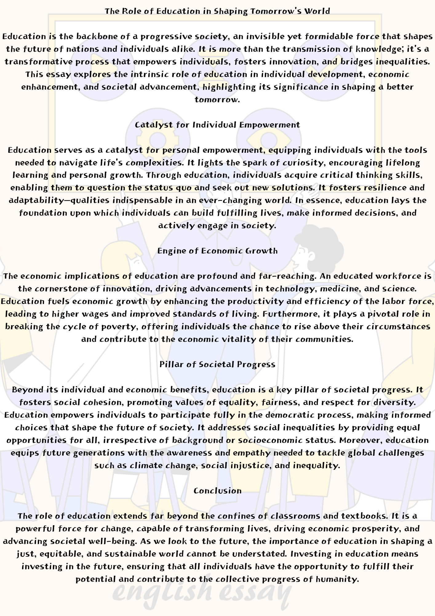 The Role of Education in Shaping Tomorrow's World