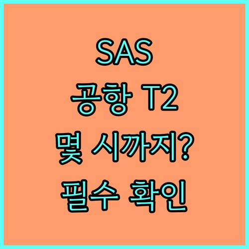 SAS 항공 인천공항 T2 체크인 위..