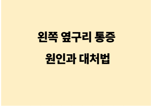 왼쪽 옆구리 통증 원인과 대처법