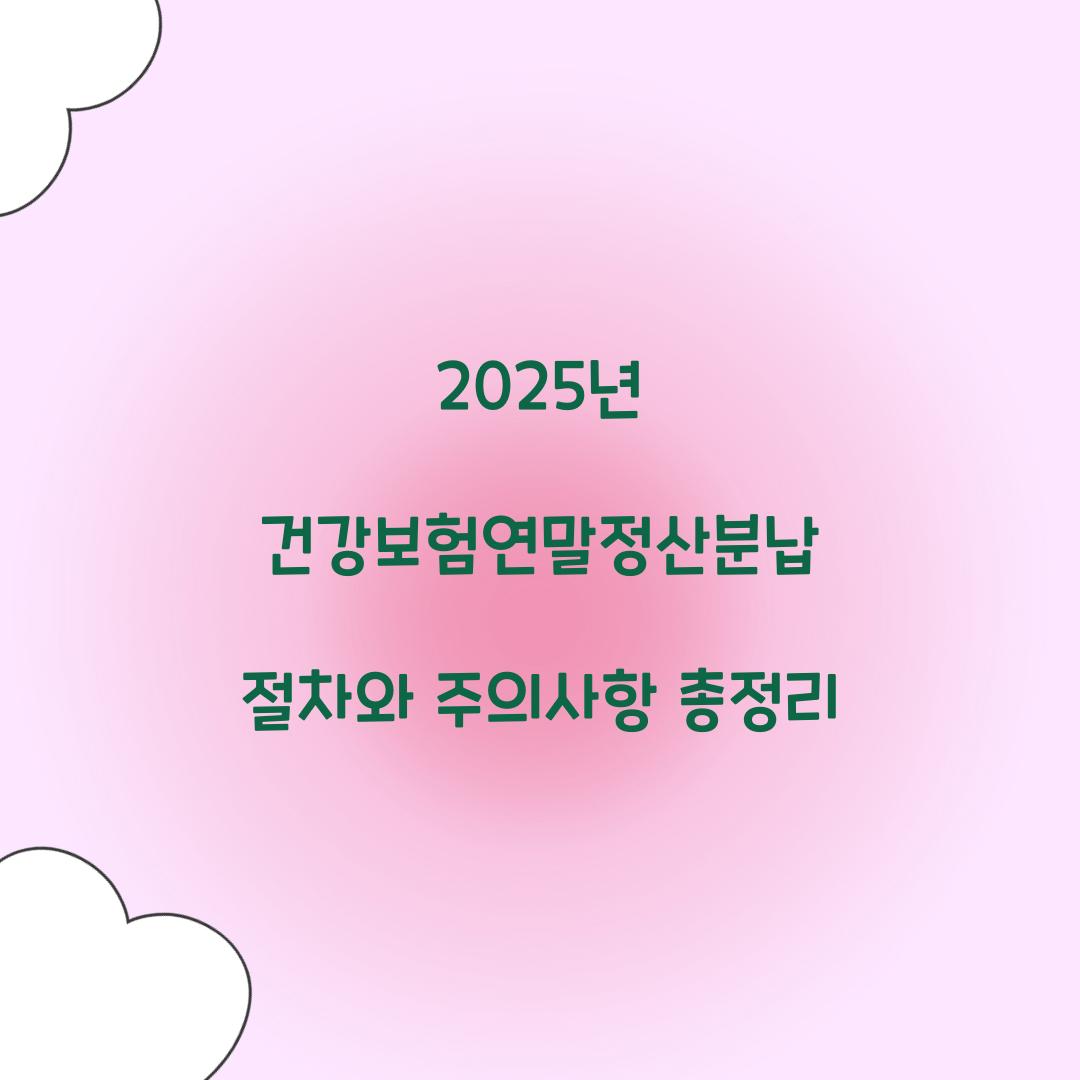 건강보험연말정산분납