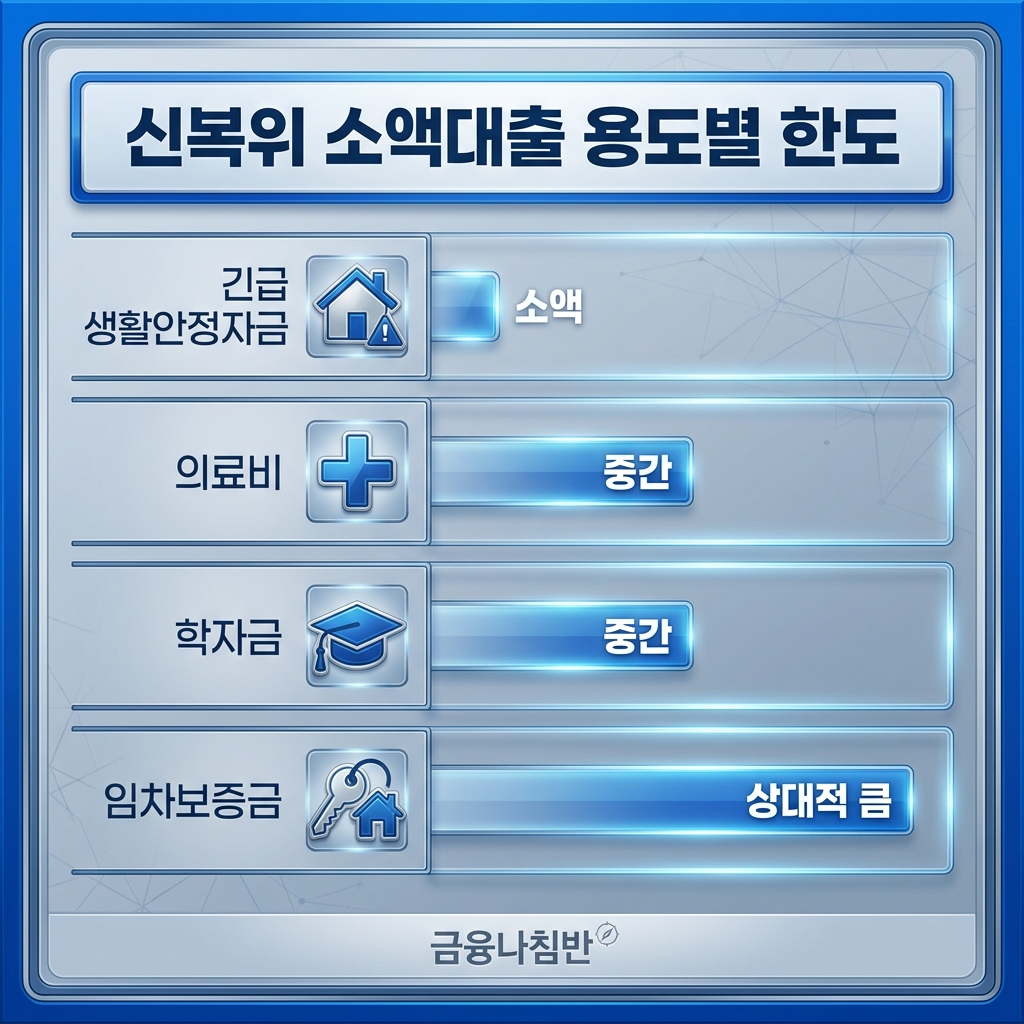 신복위 소액대출 용도별 한도
