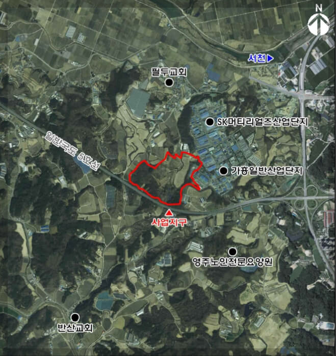 경북 영주 SK스페셜티 제2일반산업단지 위치 및 유치업종