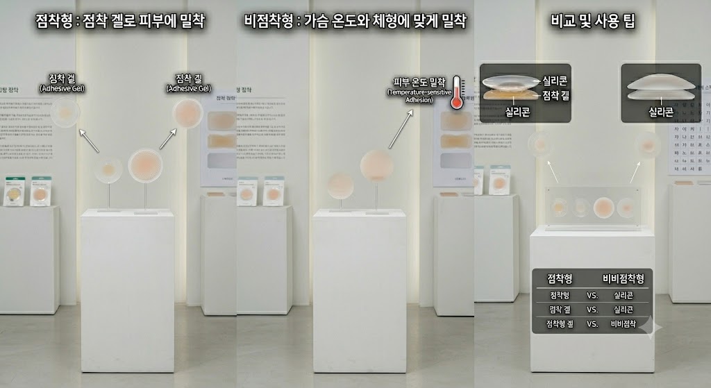 실리콘 점착형 vs 비점착형