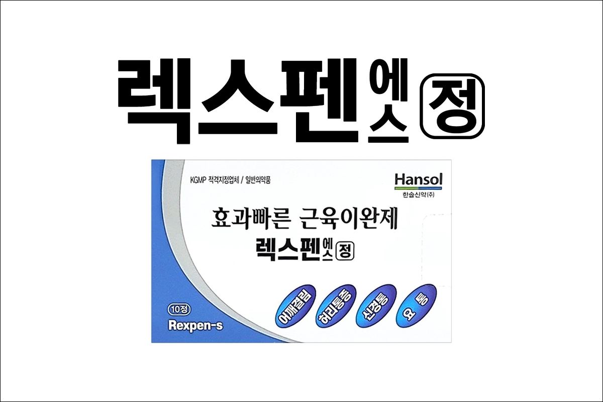 렉스펜 에스 정 가격 효능 효과 부작용 근육 이완제 담 신경통 요통 어깨결림 담약