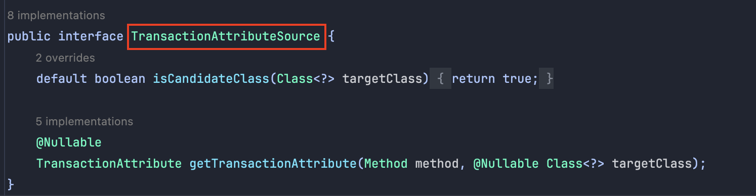 TransactionAttributeSource 코드