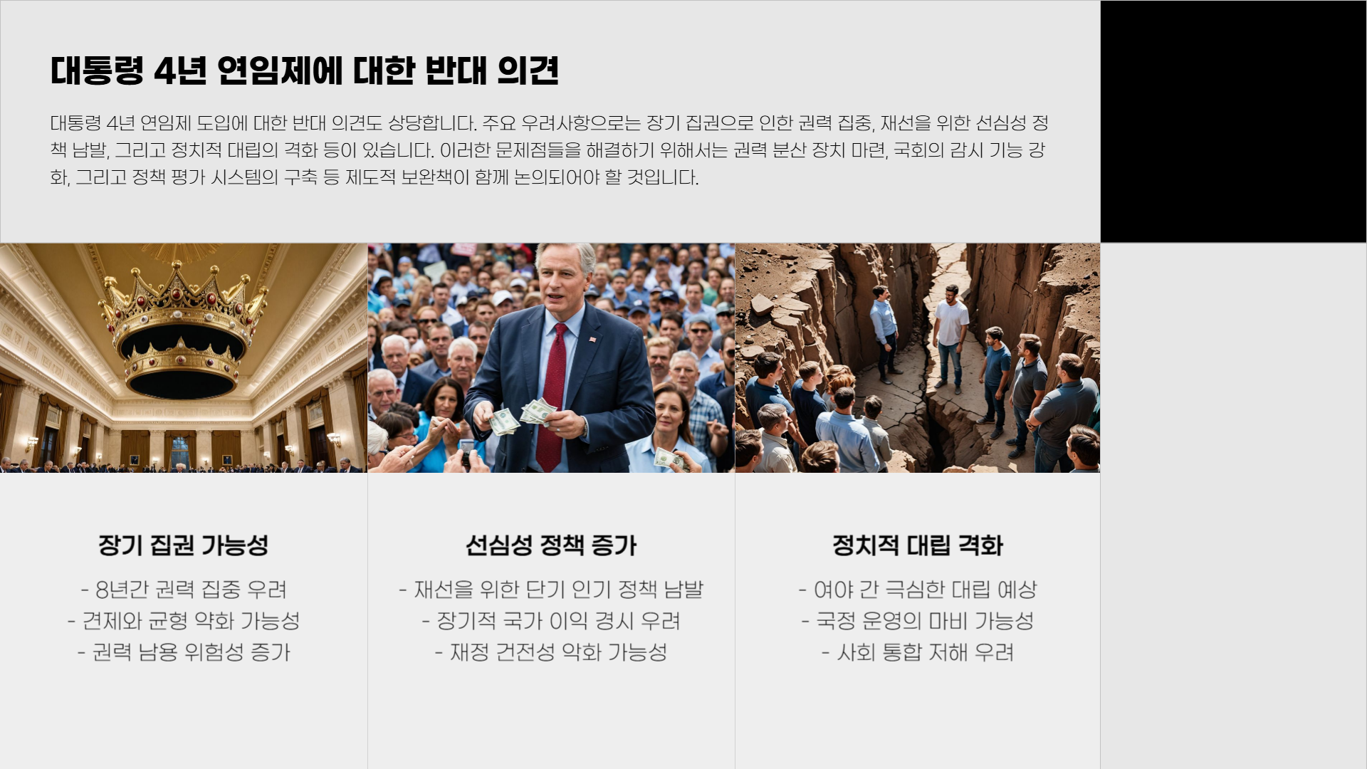 대통령 4년 연임제