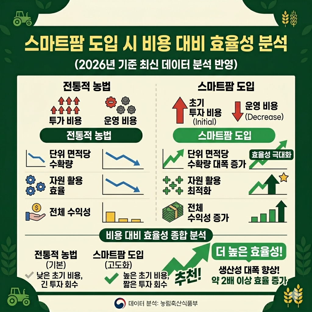스마트팜 도입시 비용 대비 수익성을 보여주는 썸네일