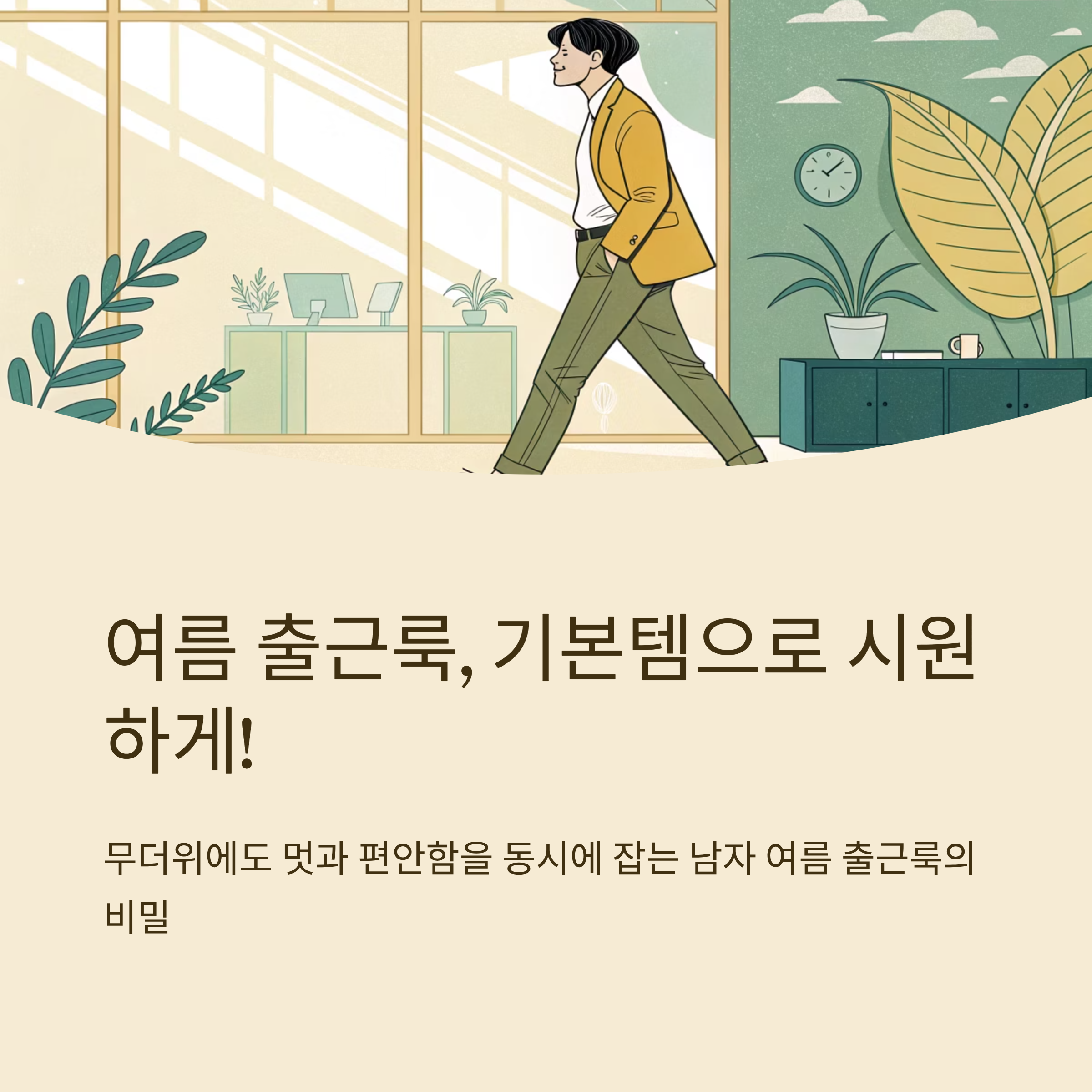 남자 여름 출근룩 기본템 활용