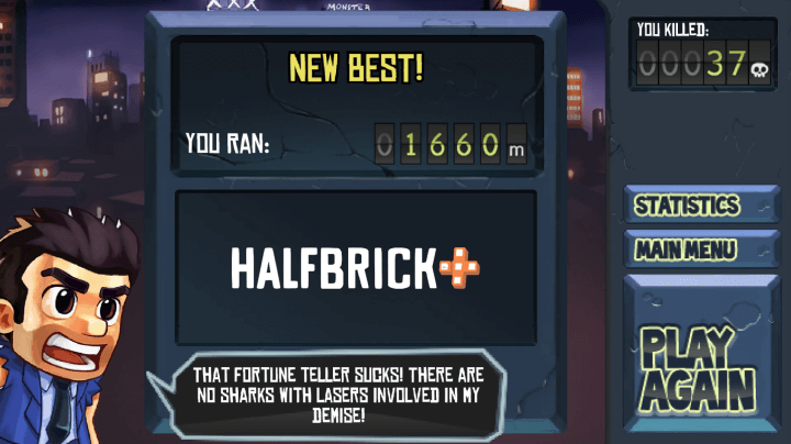 몬스터-대쉬-무료게임-종료-화면