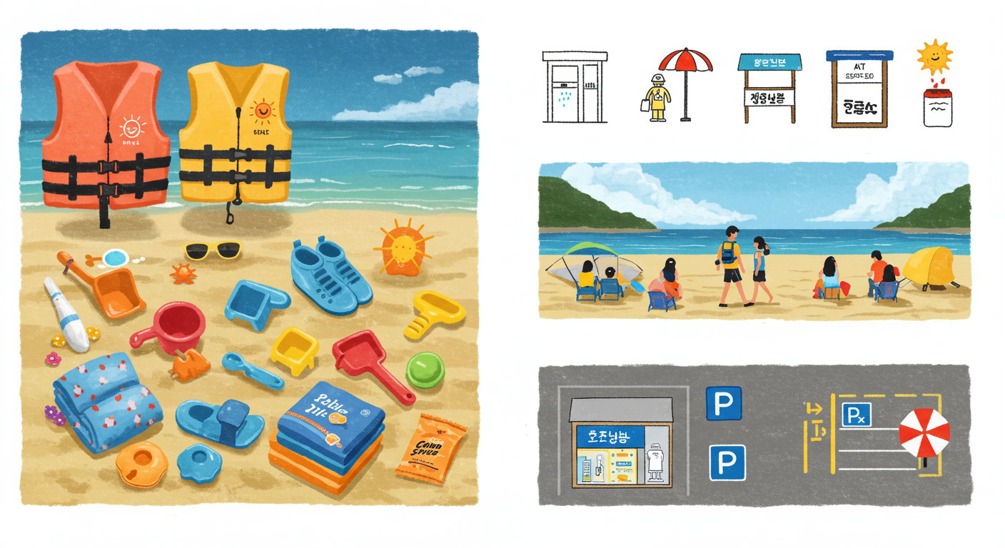 송정해변 가족 바다체험 준비물과 편의시설