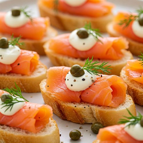 훈제 연어를 이용한 카나페