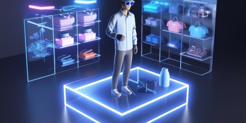 증강현실로 쇼핑을 하는 이미지
