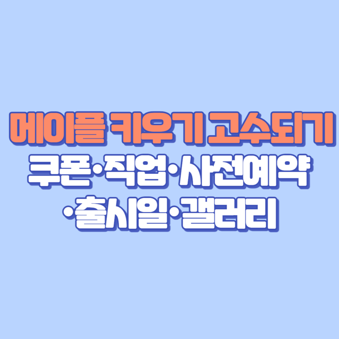 메이플 키우기 고수되기! (쿠폰·직업·사전예약·출시일·갤러리