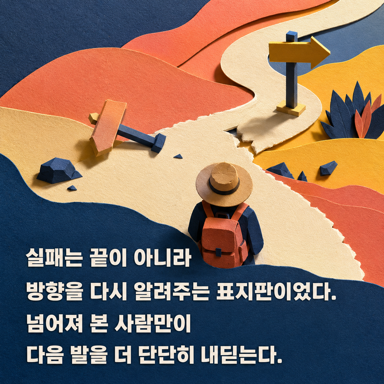 실패는 끝이 아니라 방향을 알려주는 표지판이라는 명언