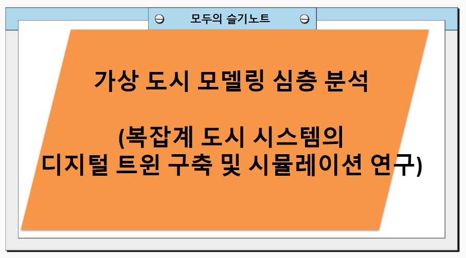 가상 도시 모델링 심층 분석(복잡계 도시 시스템의 디지털 트윈 구축 및 시뮬레이션 연구)