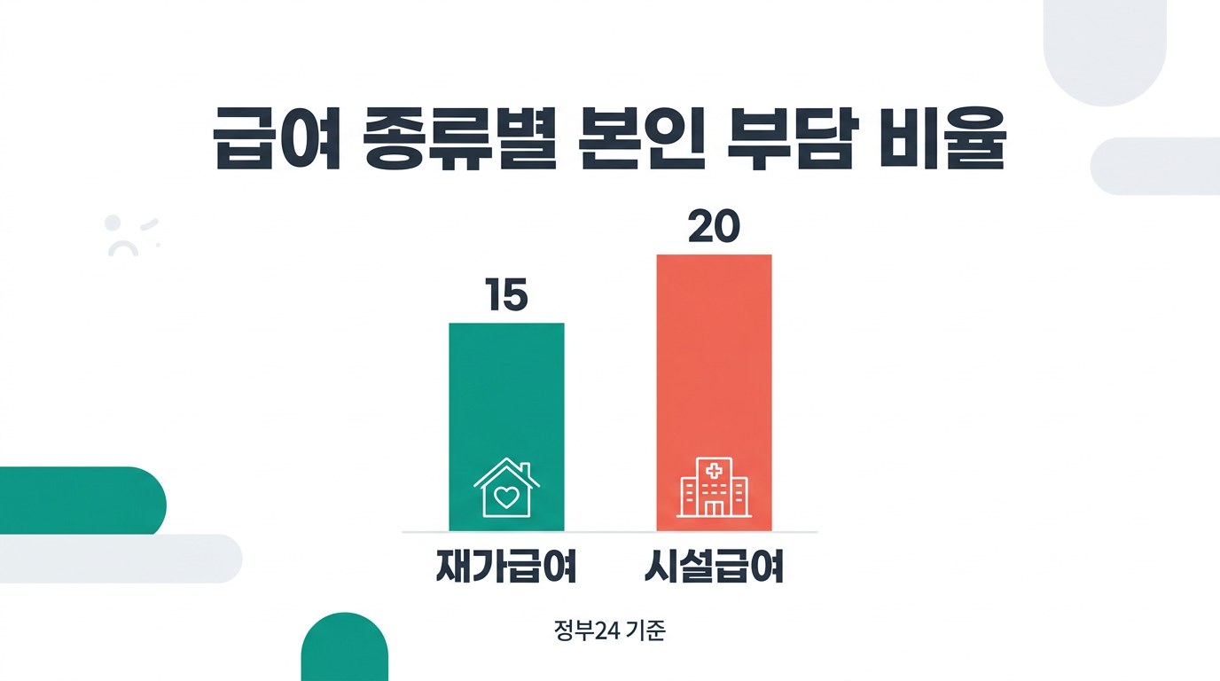장기요양등급 급여 종류별 본인 부담 비율
