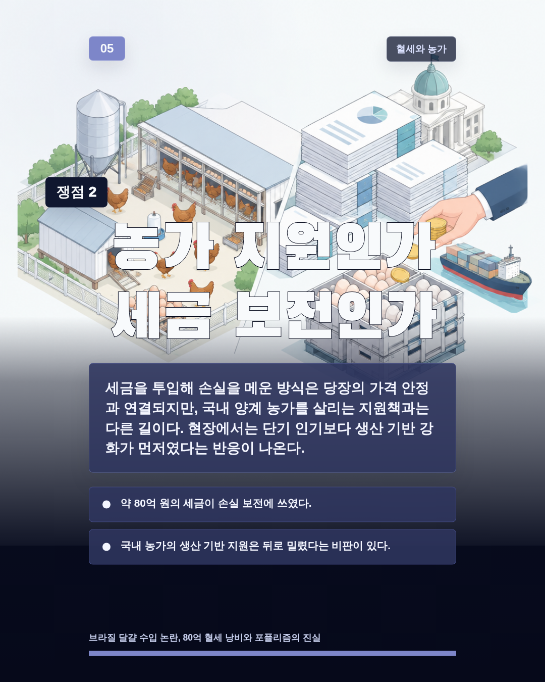 농가 지원인가 세금 보전인가