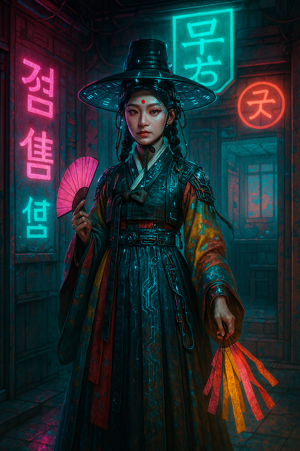 AI로 생성한 미래 한국의 무당의 모습