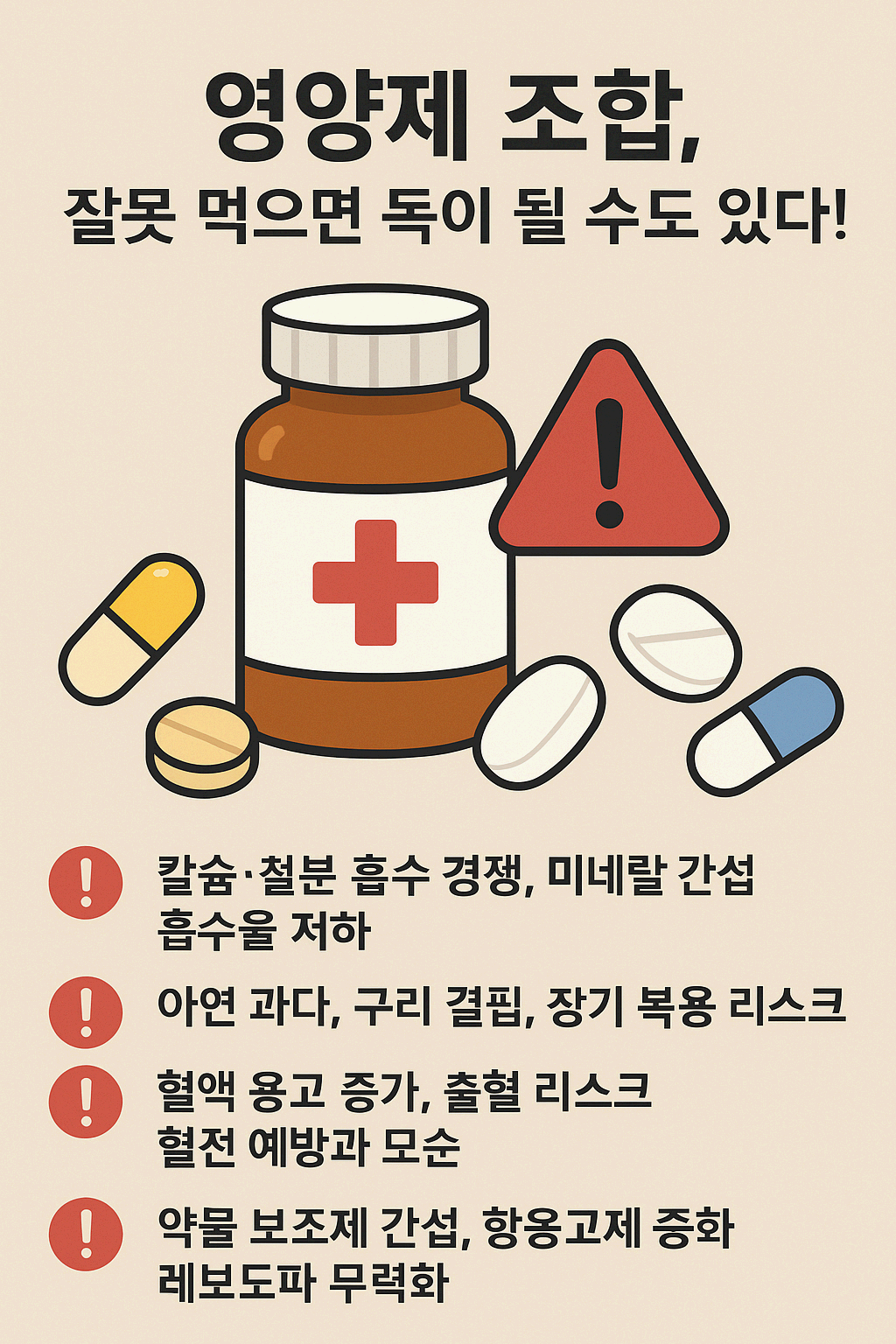 영양제 조합, 잘못 먹으면 독이 될 수도 있다!