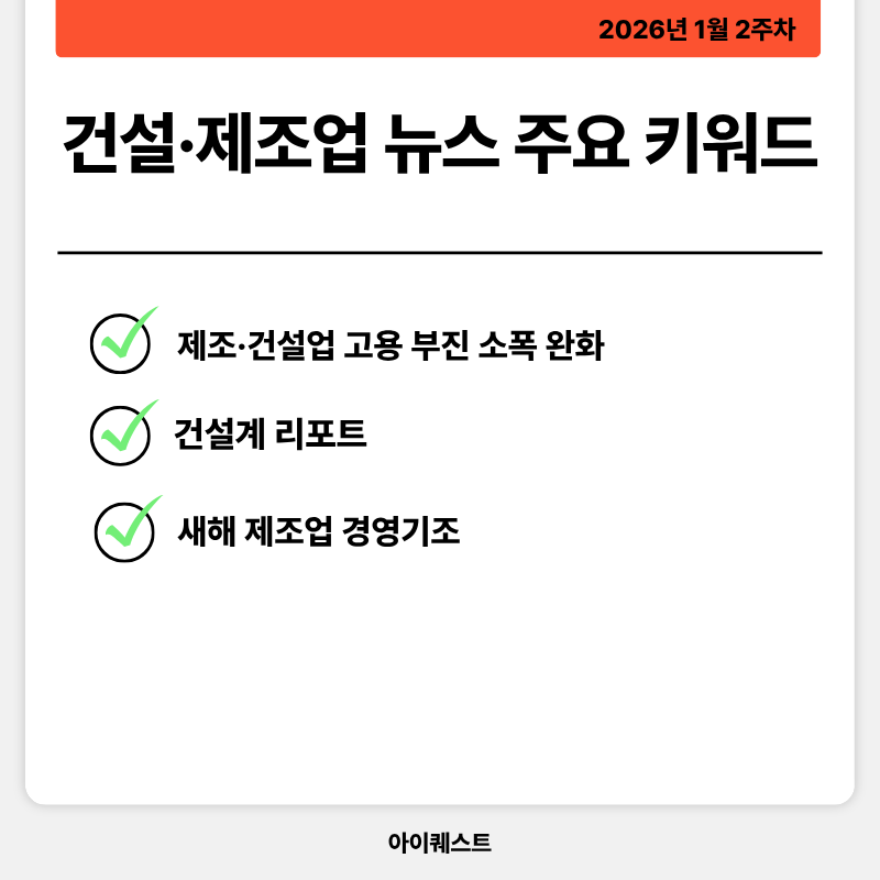 2026년 1월 2주차 HR&middot;산업 뉴스 정리