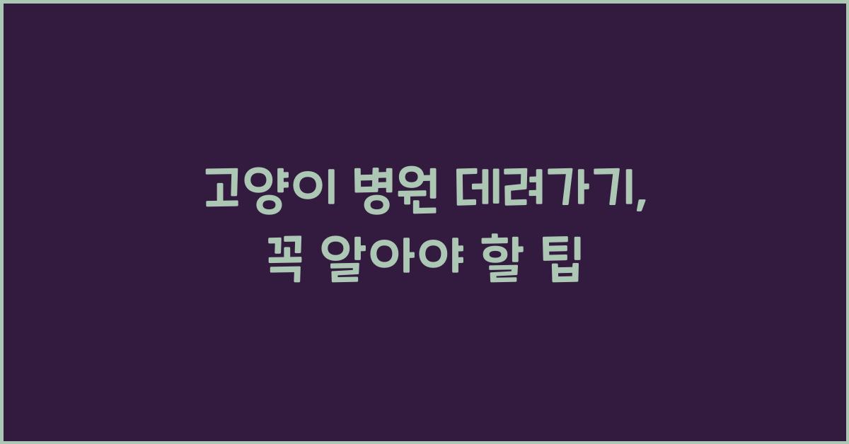 고양이 병원 데려가기