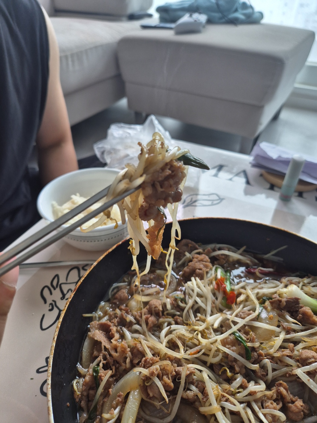 우삼겹 숙주볶음