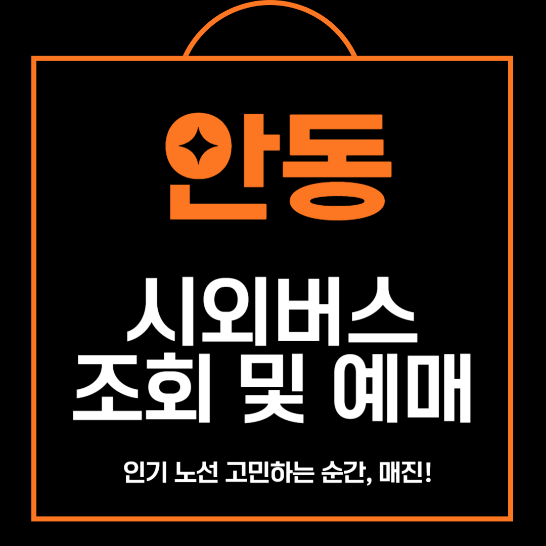 안동 시외버스 시간표 조회 및 예매 방법 안내