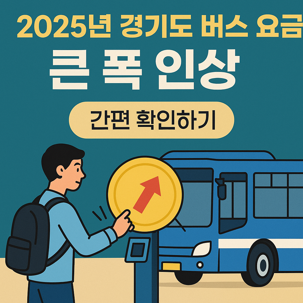 2025년 경기도 버스 요금 큰 폭 인상 간편 확인하기