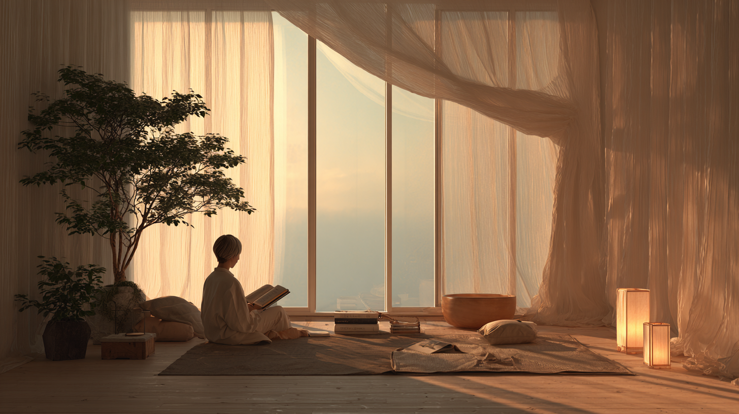 조용한 공간 속 깊은 집중