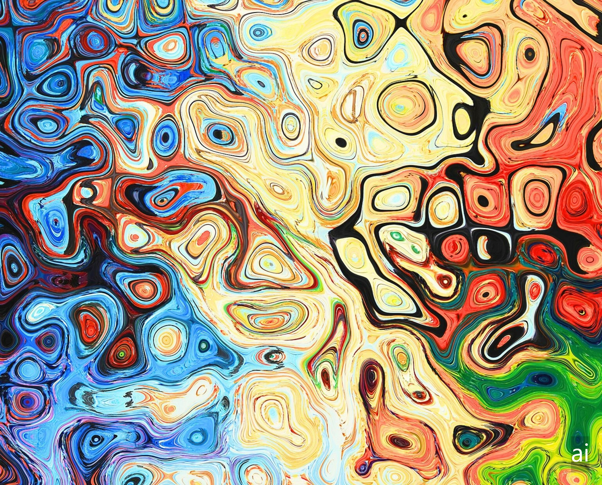 화려한 색채의 추상 아트