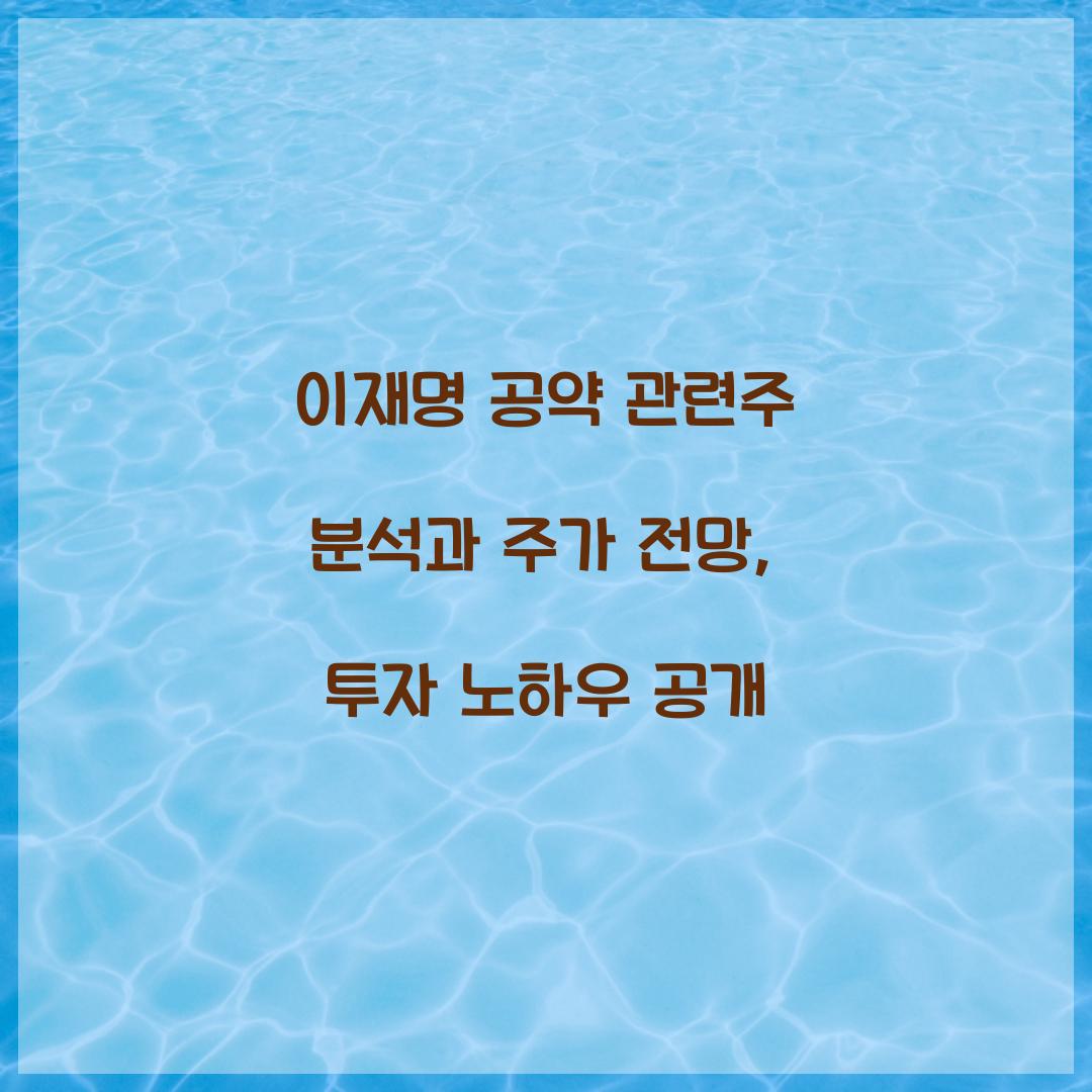이재명 공약 관련주