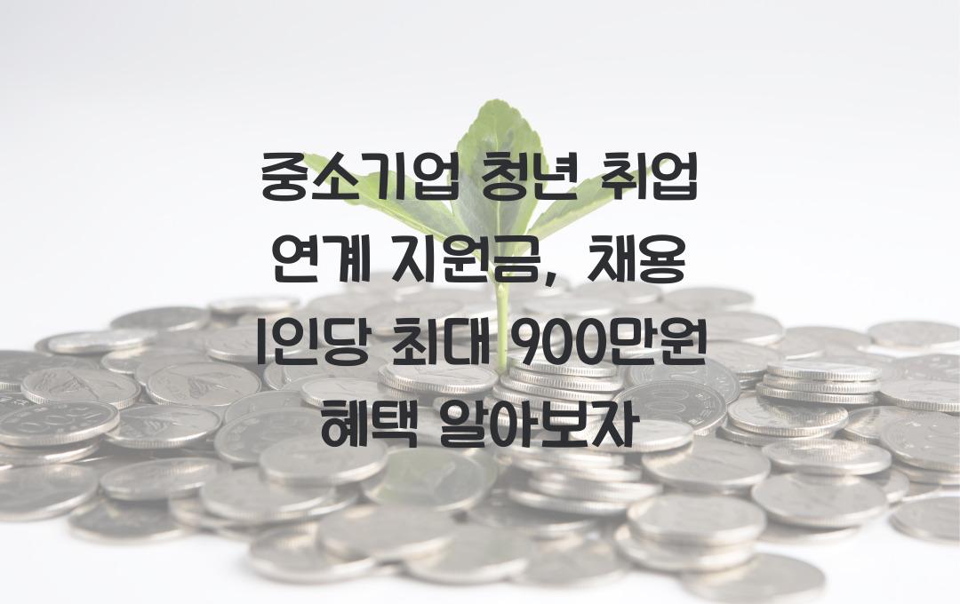 중소기업 청년 취업 연계 지원금, 채용 1인당 최대 900만원 지원 혜택