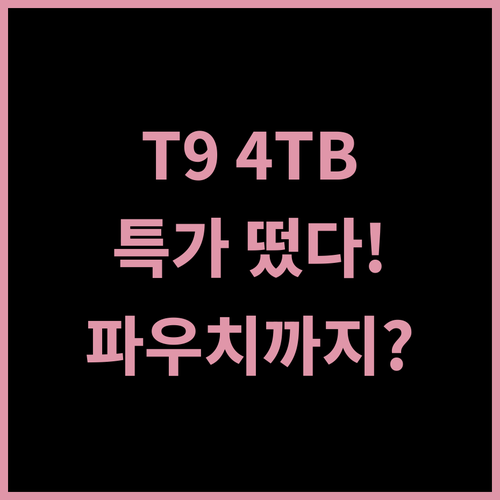 삼성 포터블 SSD T9 4TB 특가..